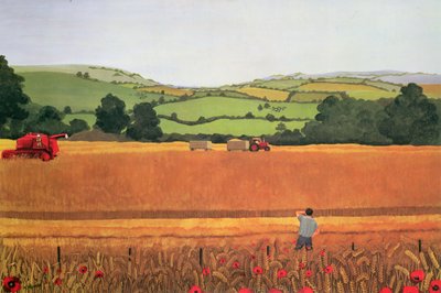 Harvesting in the Cotswolds by Maggie Rowe